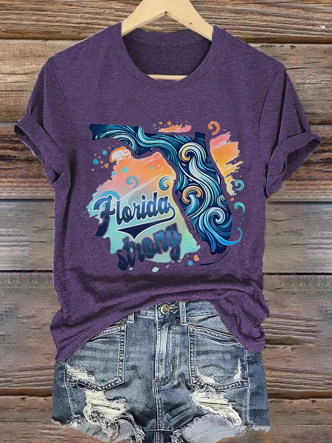 Women's Florida Strong Printed Crew Neck T-Shirt