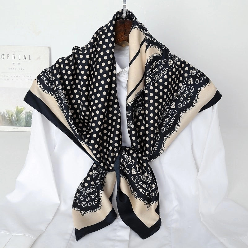 Women's Casual Printing Satin Polyester Silk Scarf