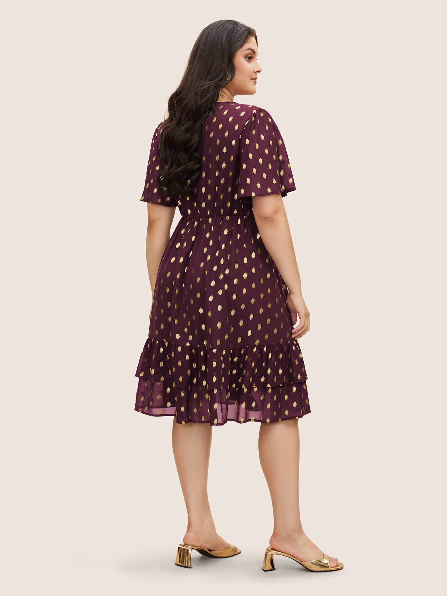 Glitter Polka Dot Patchwork Ruffles Dress