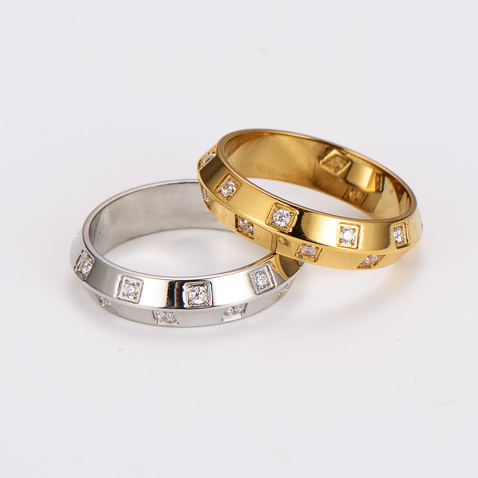 Aml Popular Diamond Ring Stainless Steel Personality Hip-Hop Trend Ring