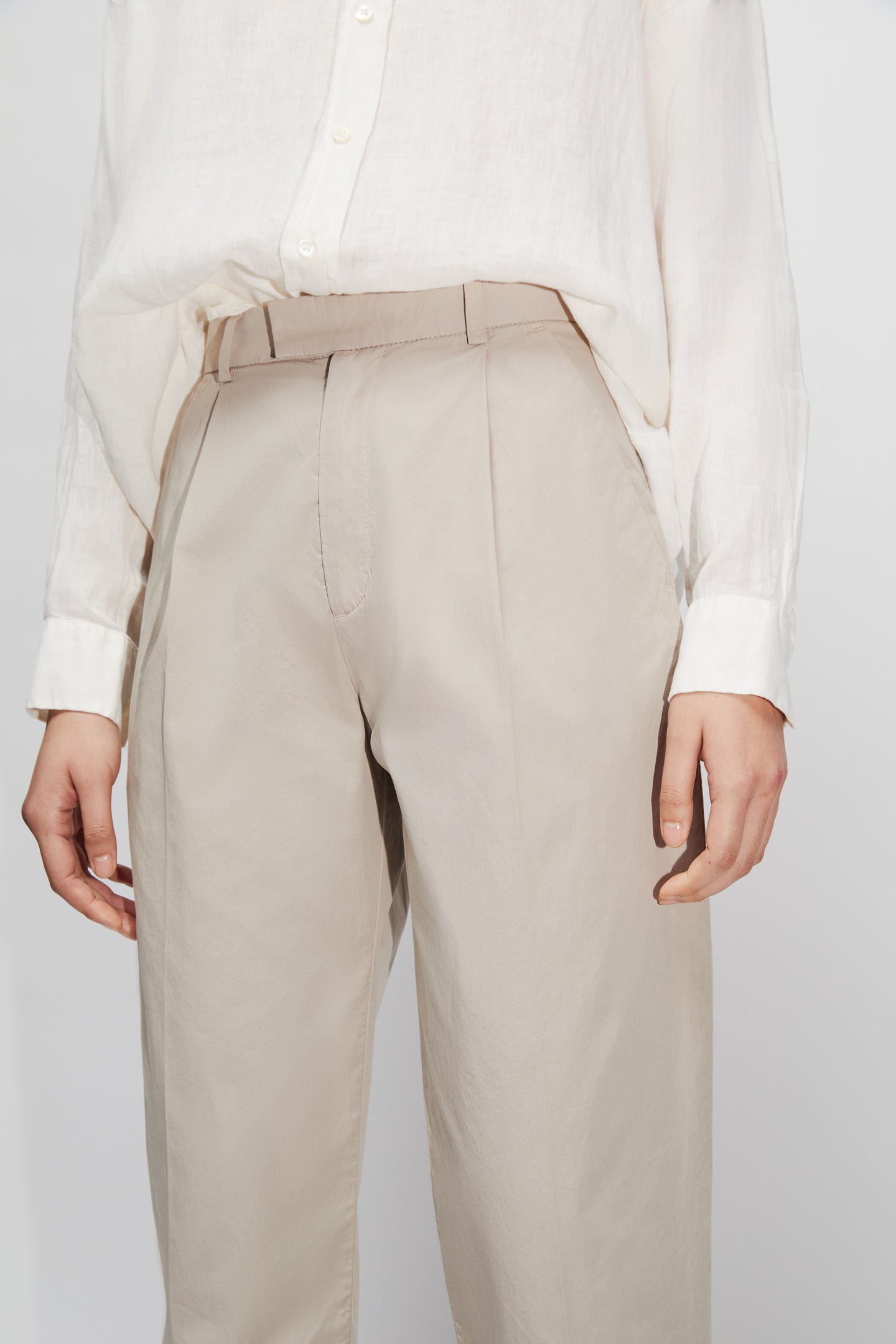 Cropped High Waist Trousers