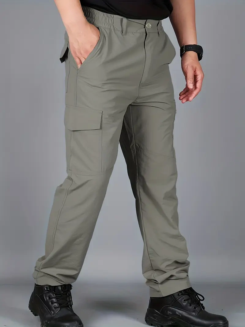 Men's Breathable Summer Casual Trousers with Multi-Pocket Design