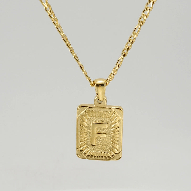 Fashion Letter Titanium Steel Plating Pendant Necklace 1 Piece