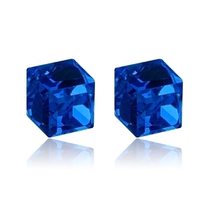 1 Pair Minimalist Geometric Artificial Crystal Magnet Stud Earrings