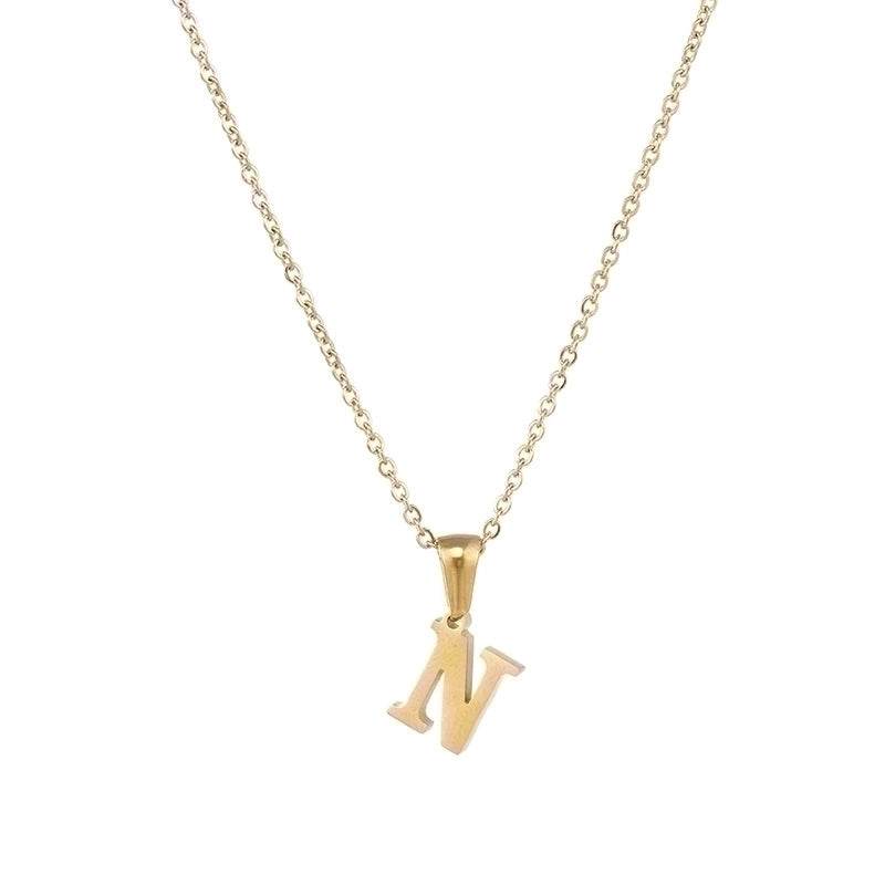 Minimalist Letter Stainless Steel Necklace 1 Piece