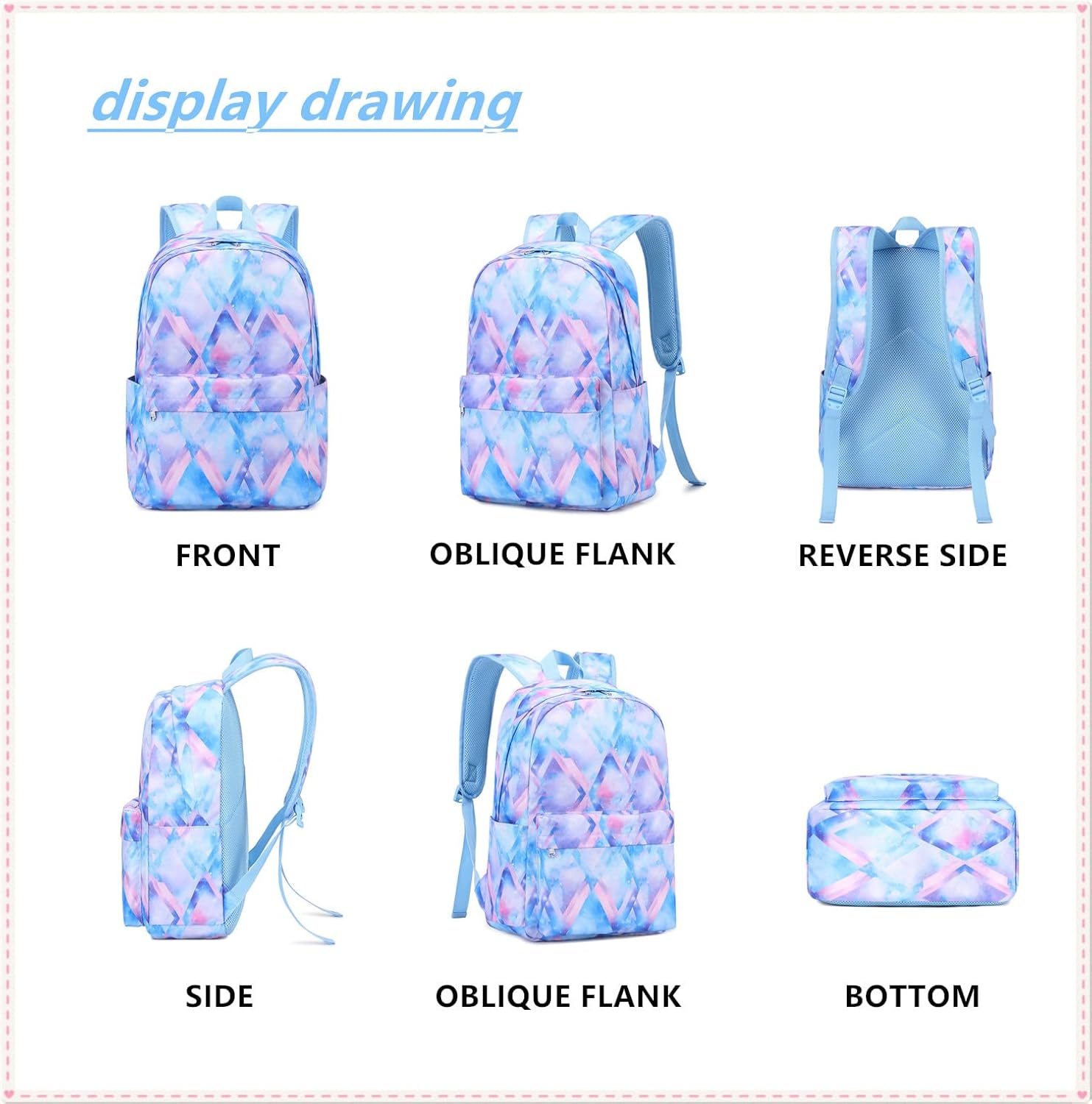 Boy School Backpack Elementary Middle Lightning Bookbag Laptop Teenager Waterproof Lightweight 17 Inches (1-Blue)