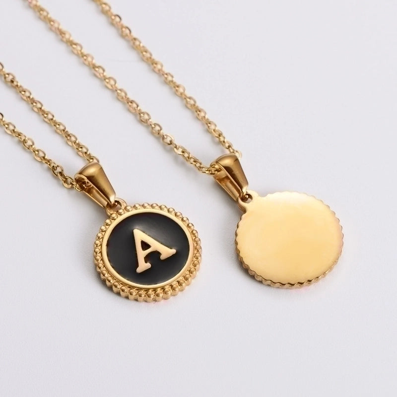 Fashion Letter 304 Stainless Steel No Inlaid 18K Gold Plated Plating Stainless Steel Necklaces