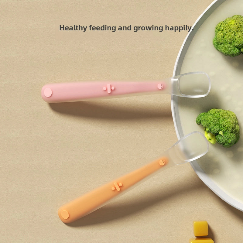 Silicone Spoon Newborn Baby Supplementary Food Spoon Baby Feeding Water Soft Spoon Children's Tableware Training Eating Fruit Mud