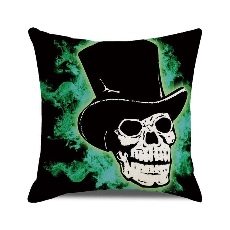 Halloween Retro Punk Palm Skull Cotton Pillow Cases Couch & Sofa Decor
