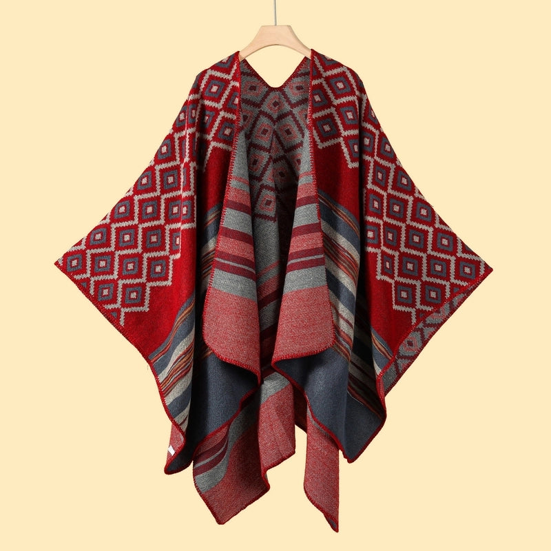 Women's Retro Graffiti Polyester Acrylic Oil Painting Shawl