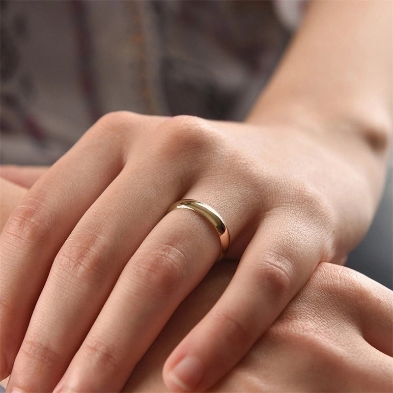 Stainless Steel 14K Gold Plated Minimalist Plating Geometric Rings