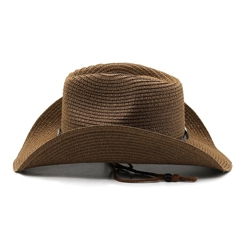 Curly Cowboy Straw Hat Ethnic Style Big Side Sun Hat Western Cowboy Straw Hat Equestrian Hat