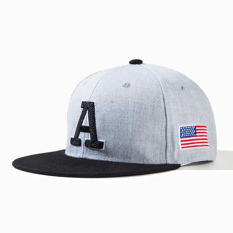 Unisex Casual Hip-Hop Streetwear National Flag Letter Flat Eaves Baseball Cap