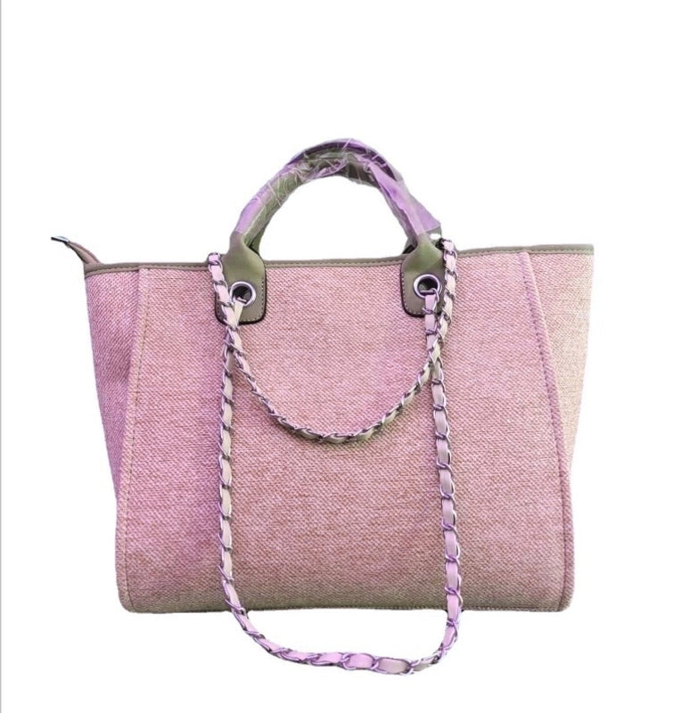 Women's Large Canvas Solid Color Streetwear Square Zipper Shoulder Bag Handbag Tote Bag