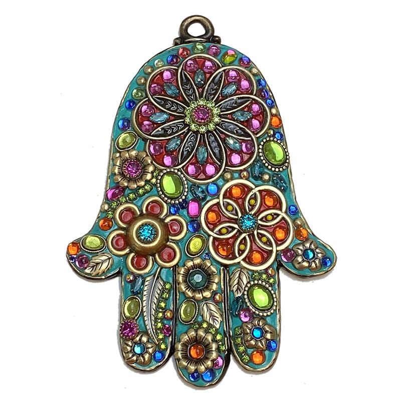 Vibrant Floral Wall Hamsa