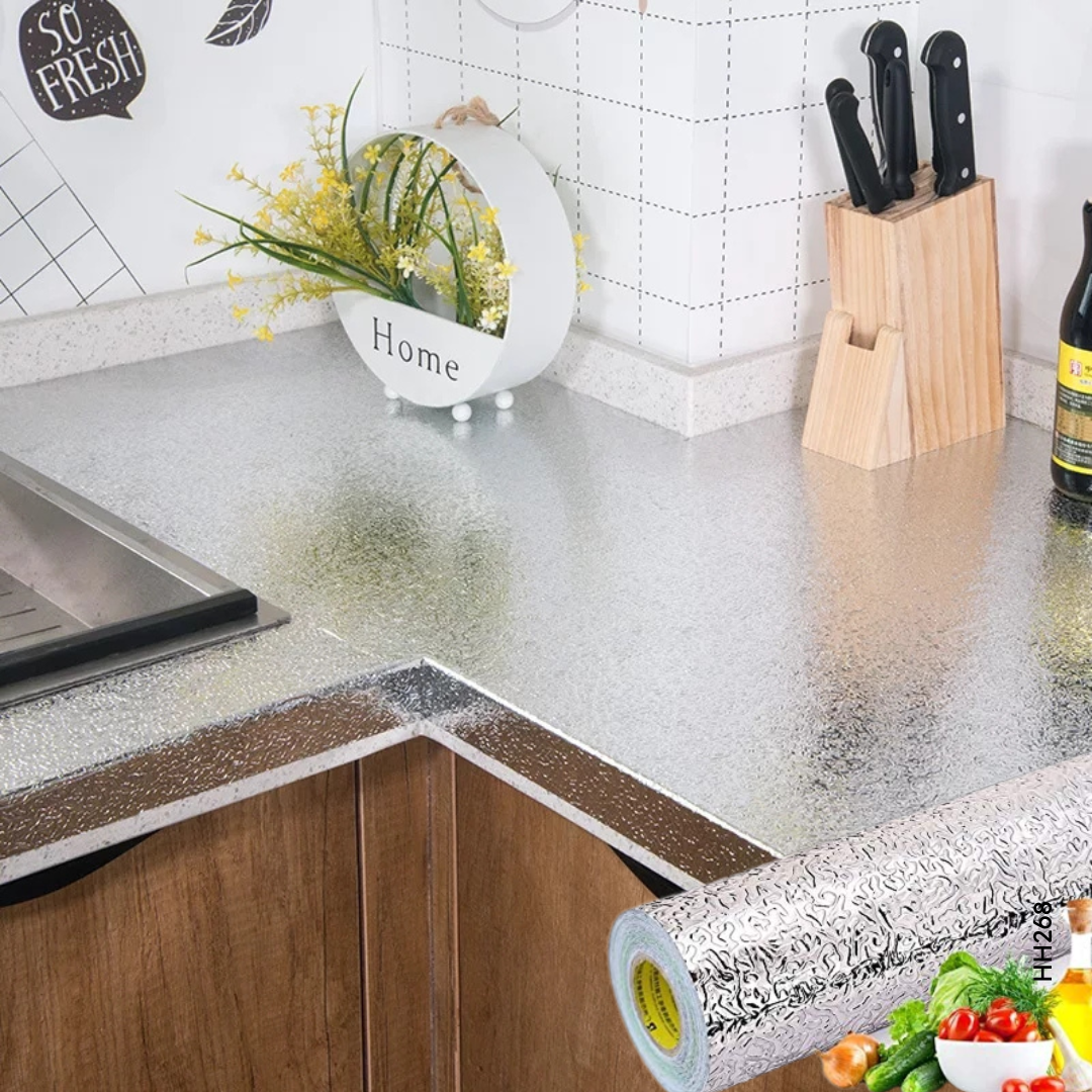 Kitchen Wallpaper - 5 Meter Roll .  Oil Proof Waterproof Aluminum Foil Wallpaper