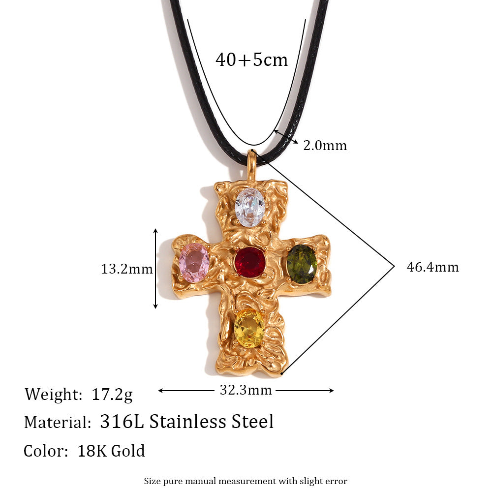 Fashion Heart Geometric Stainless Steel 18K Gold Plated Necklaces