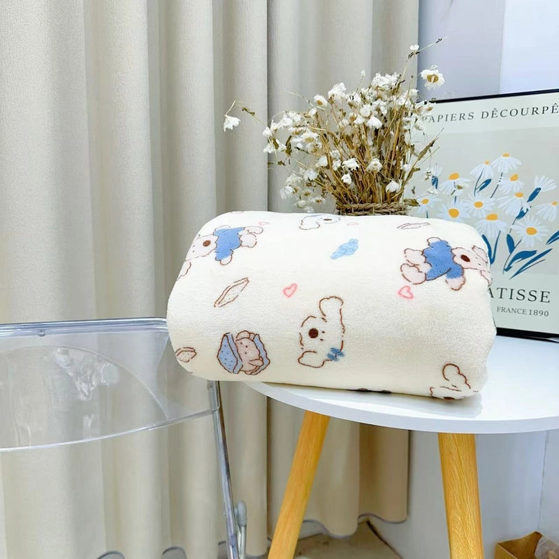 In Stock | Style Autumn And Winter Thickened Cartoon Crayon Small New  Casual Plush Blanket Dormitory Bed Sheet