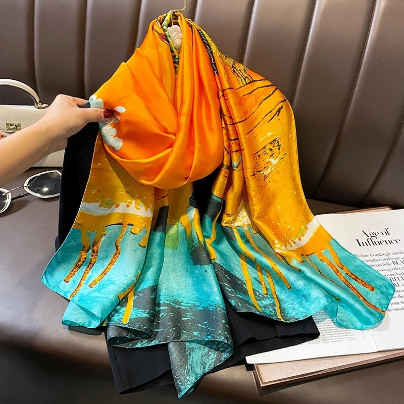 Thin Section Imitation Silk Shawl