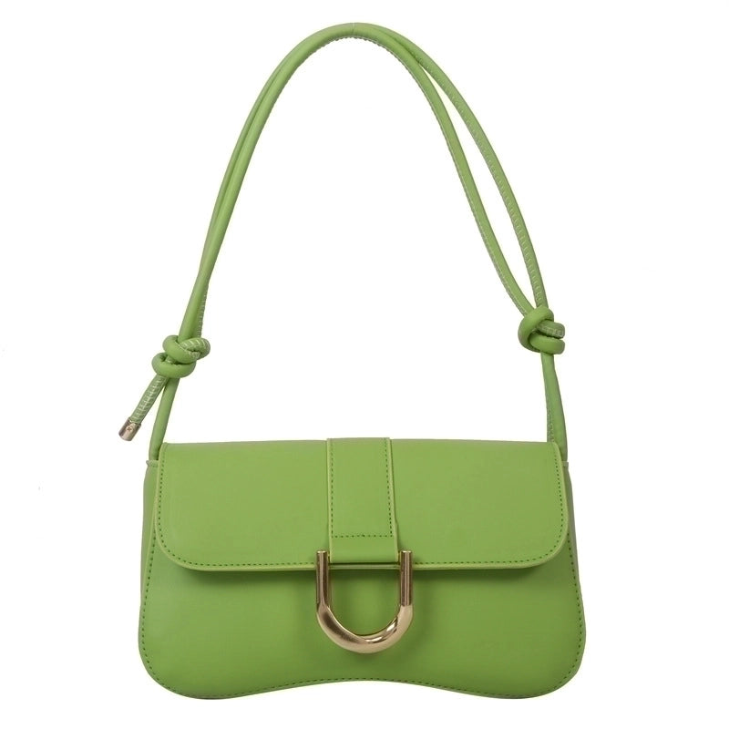 Women's Small Pu Leather Solid Color Streetwear Square Magnetic Buckle Shoulder Bag