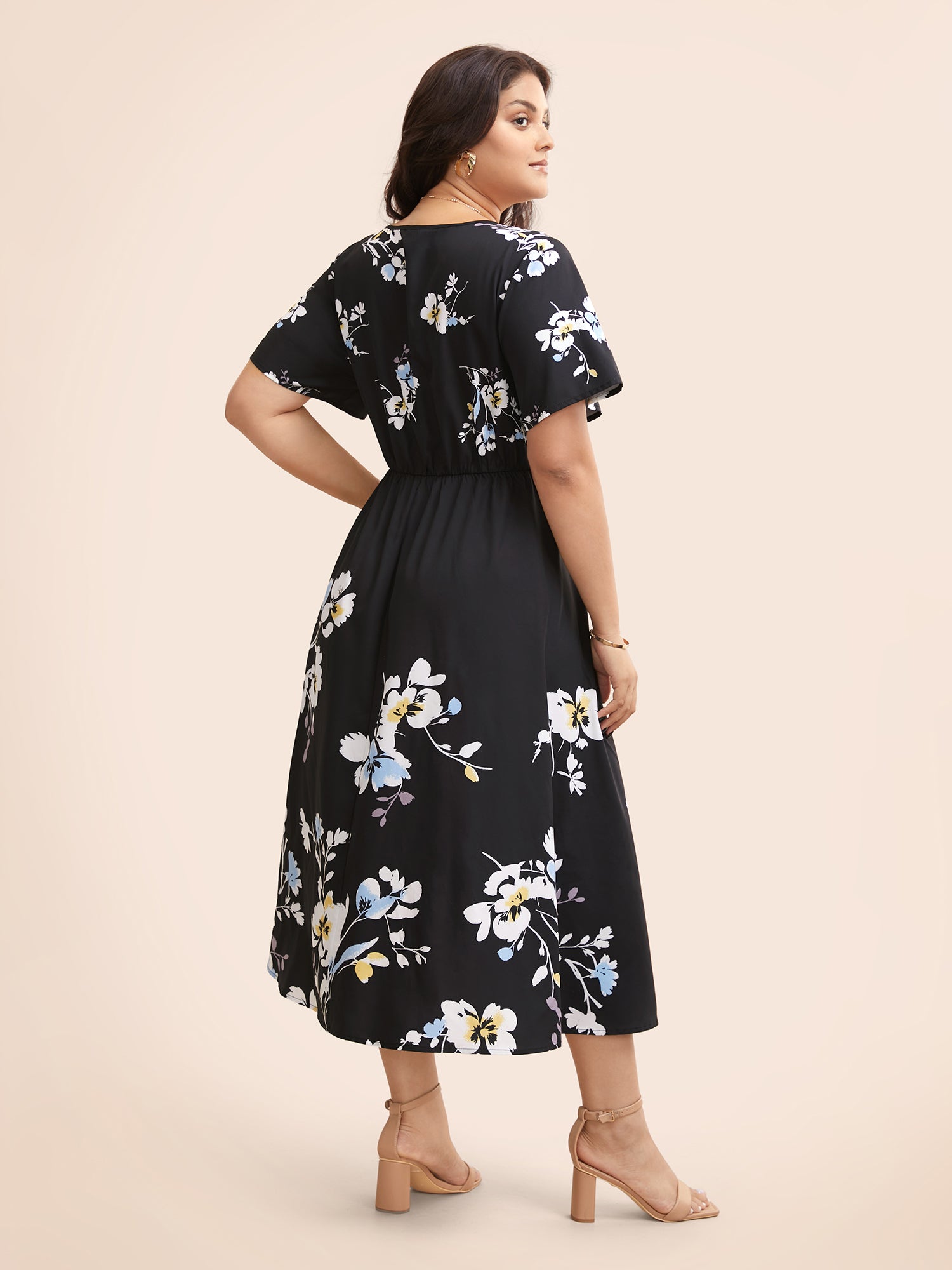 Silhouette Floral Print Split Hem Dress