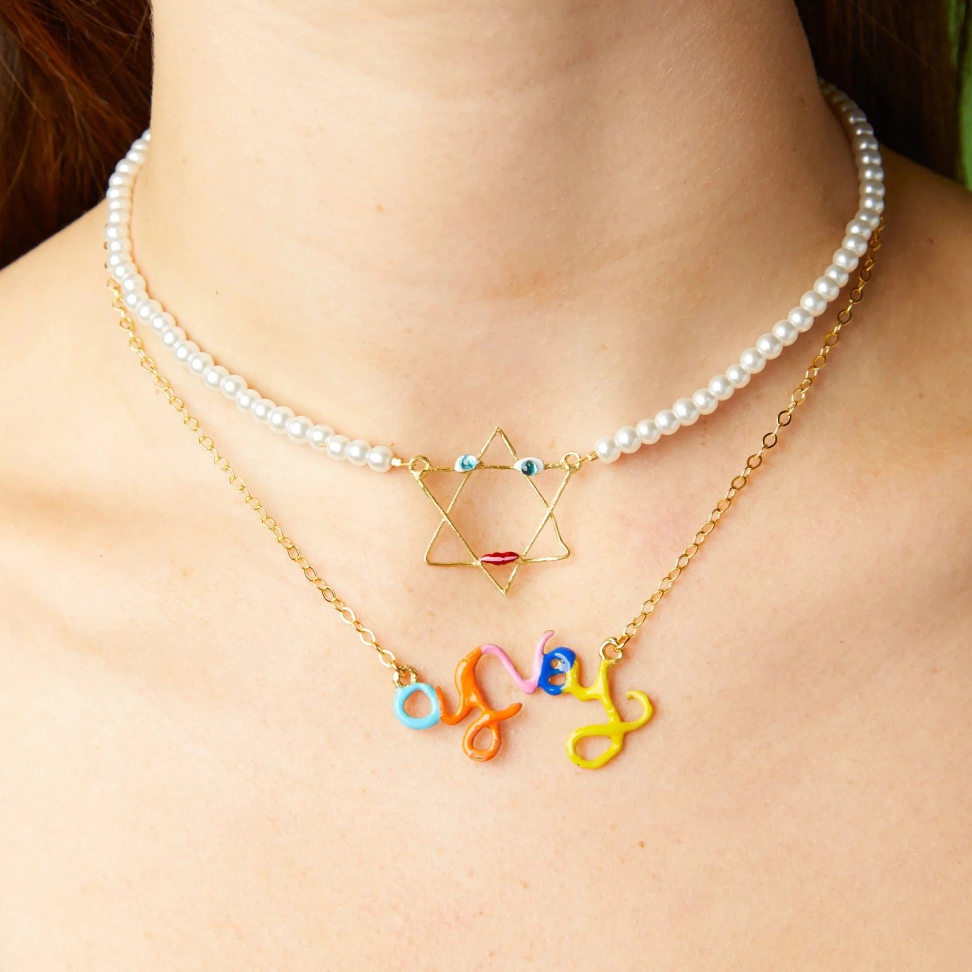 Rainbow Oy Vey Necklace  - Bronze