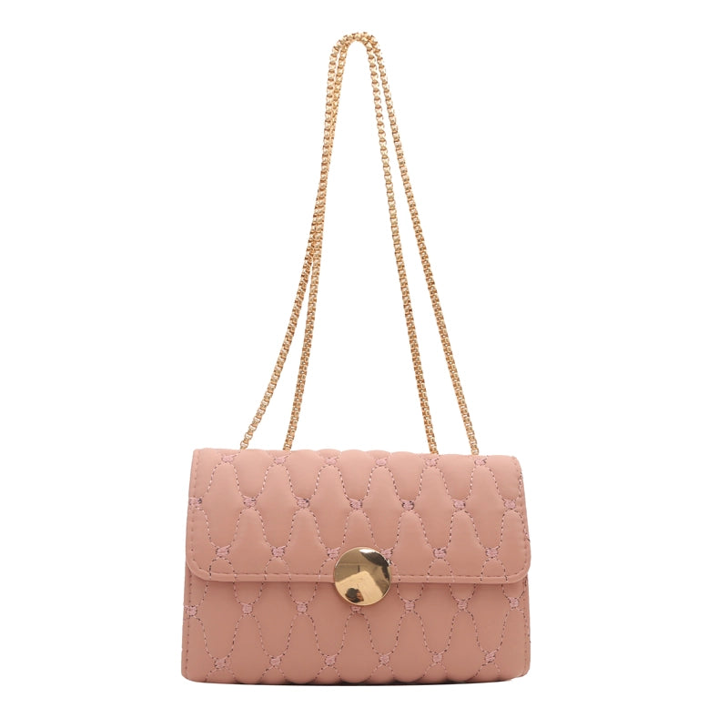 Women's Pu Leather Solid Color Basic Flip Cover Shoulder Bag Crossbody Bag
