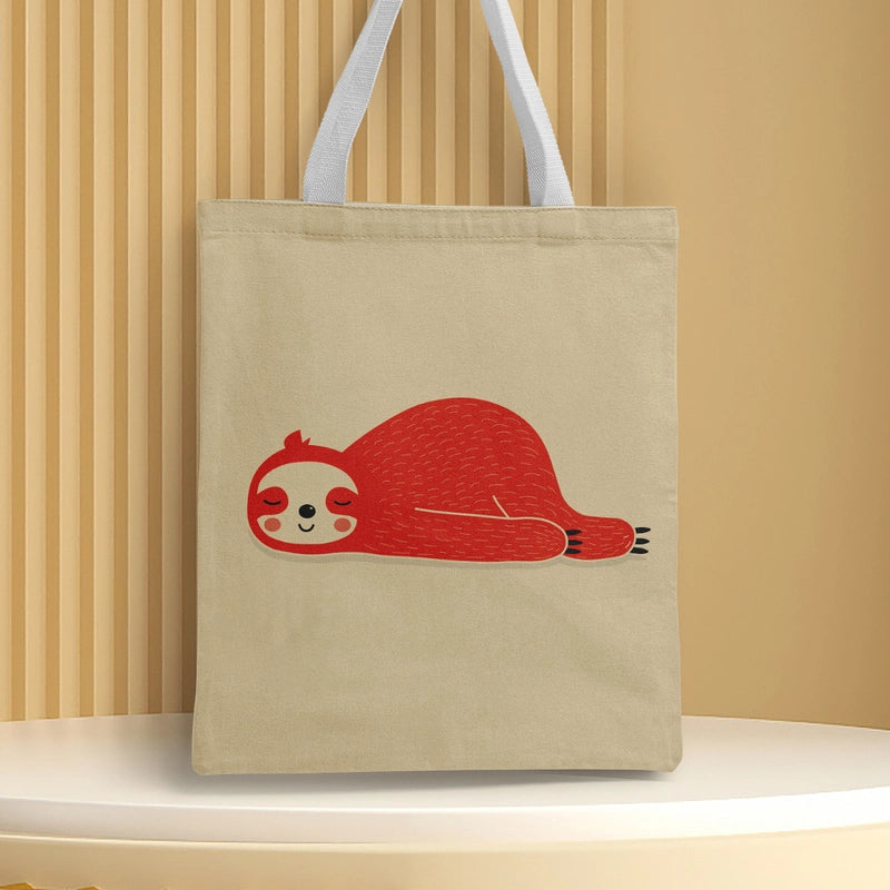 Women's Medium Canvas Animal Basic Classic Style Square Open Canvas Bag