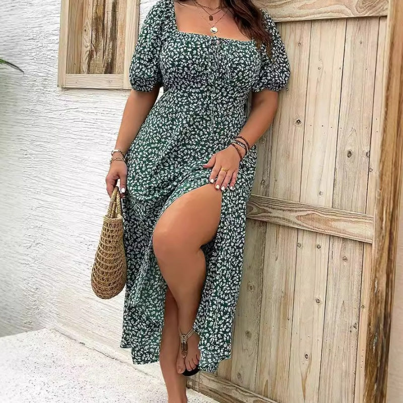 💗Summer Specials💗Short Sleeve Split Floral Print Dress