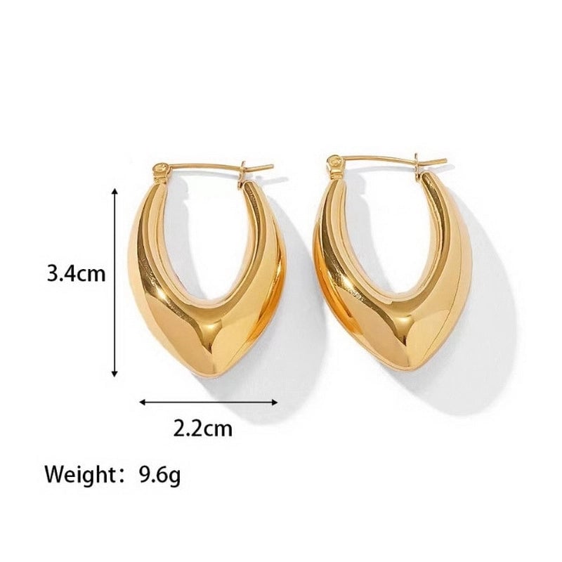 1 Pair Modern Style Minimalist Solid Color Plating Stainless Steel 18K Gold Plated Earrings