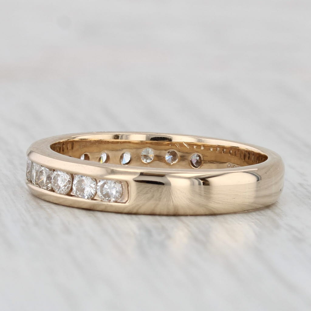 0.75ctw Channel Set Diamond Wedding Band 14k Yellow Gold Men's Ring