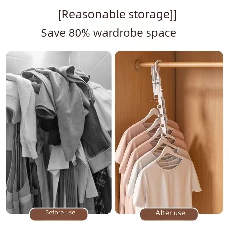 Five-hole Clothes Hanger Portable Folding Clothes Hanger Multi-functional Business Trip Plastic Clothes Hanger Dormitory Wet And Dry Dual-use Clothes Hanger