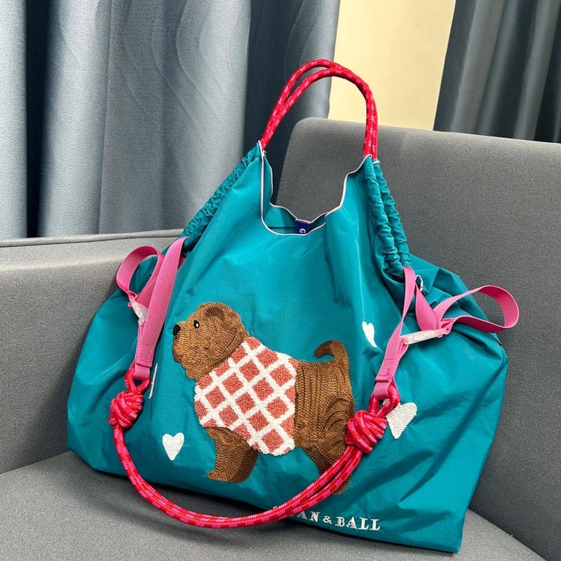 Women's Large Nylon Animal Vintage Style Classic Style Square String Handbag