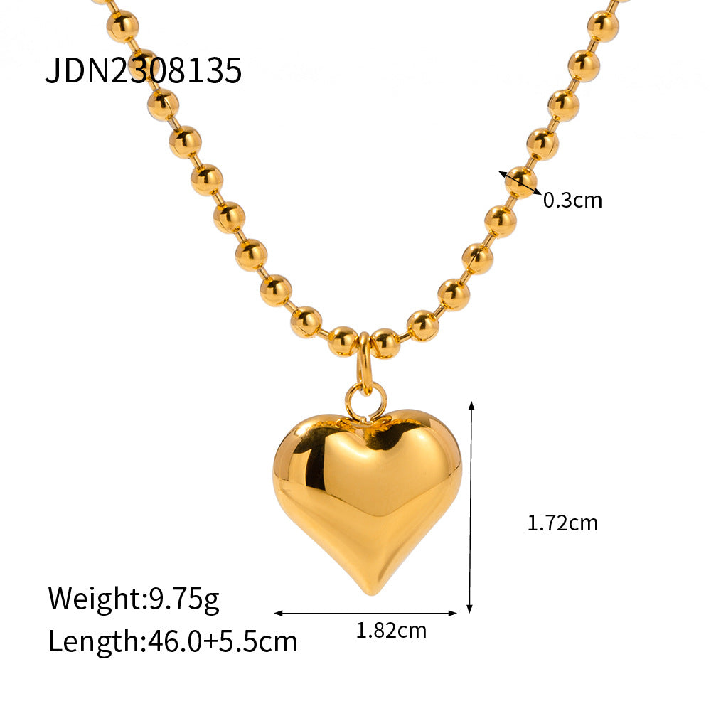 Jie Ding Stainless Steel Love Pendant Necklace Clavicle Chain Titanium Steel Necklace