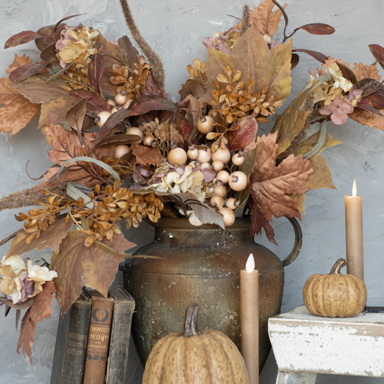 Farmhouse Taper Candles with Moving Flame. Wheat