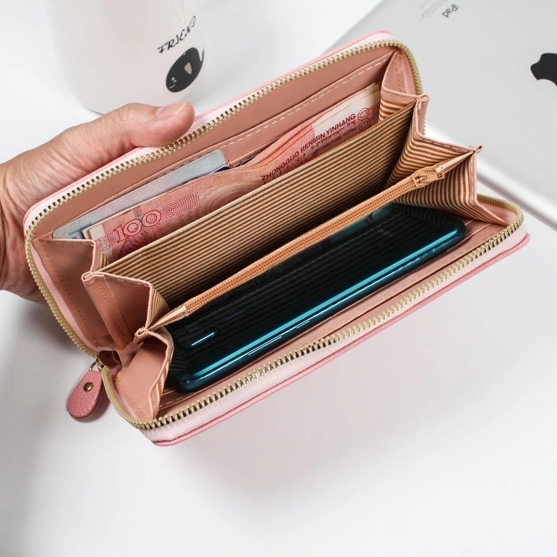 Women's All Seasons Pu Leather Solid Color Basic Square Zipper Long Wallet