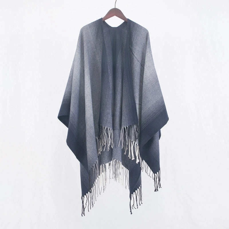 Spring Fashion Outer Cape Jacket Cashmere Thickened Warm Double-sided Tassel Scarf Mother's Day Gift