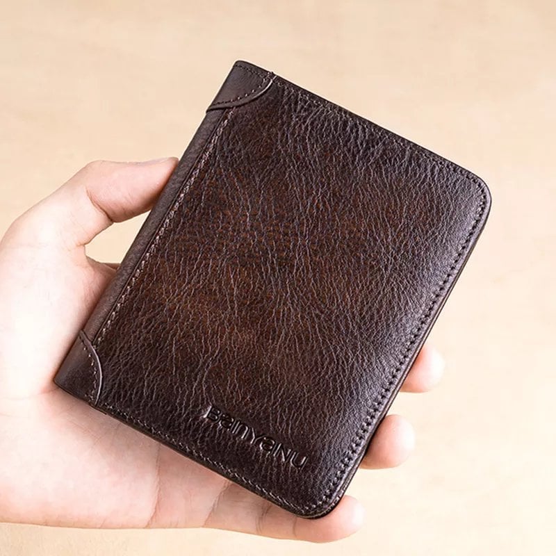 Multifunctional RFID Blocking Waterproof Durable Leather Wallet