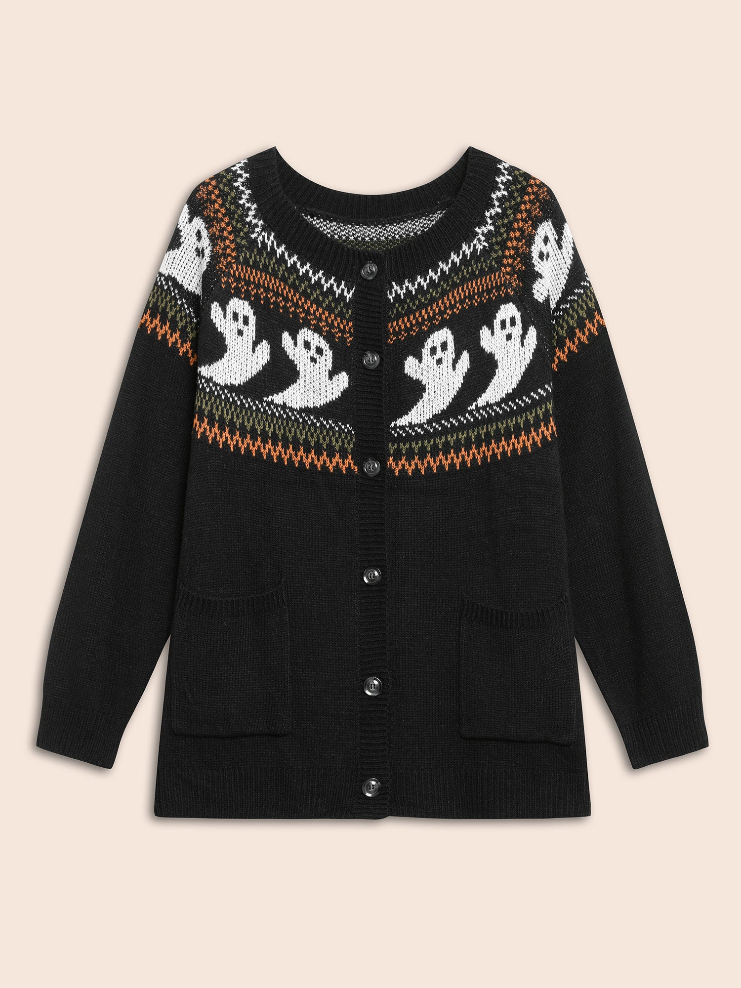 Ghostly Fair Isle Button-Up Cardigan