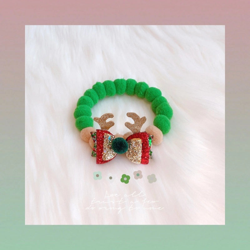 Cute Christmas Wreath Antlers Pet Accessories