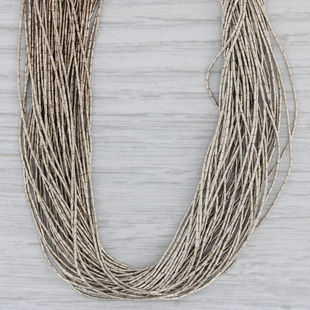 Vintage Native American Liquid Silver Necklace Sterling Silver 28.5