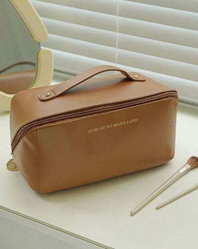 Large Capacity Leather Travel Cosmetic Bag