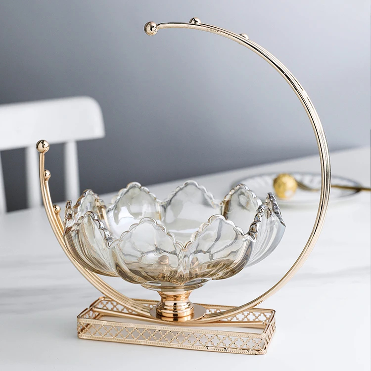 Home Decor Crystal Glass Modern Nordic Living Room House Metal Trays Gold Luxury Other Decoration Home Table Decor For Home
