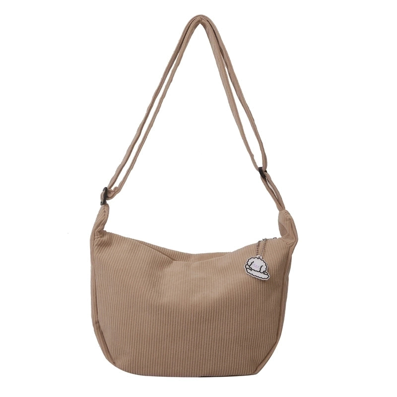 Women's All Seasons Canvas Solid Color Vintage Style Square Zipper Shoulder Bag