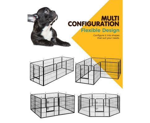 8 Panels Pet Dog Exercise Playpen Crate 80CM