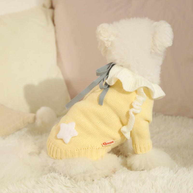 Sweet Collar Knitted Dog Sweater&Dress