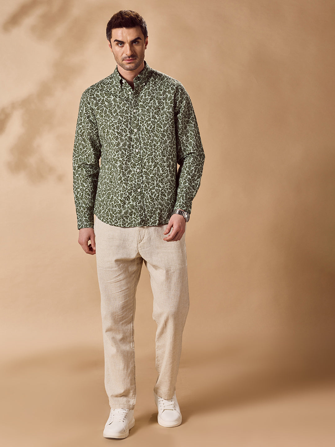 Men Green Casual Shirt (COVE)