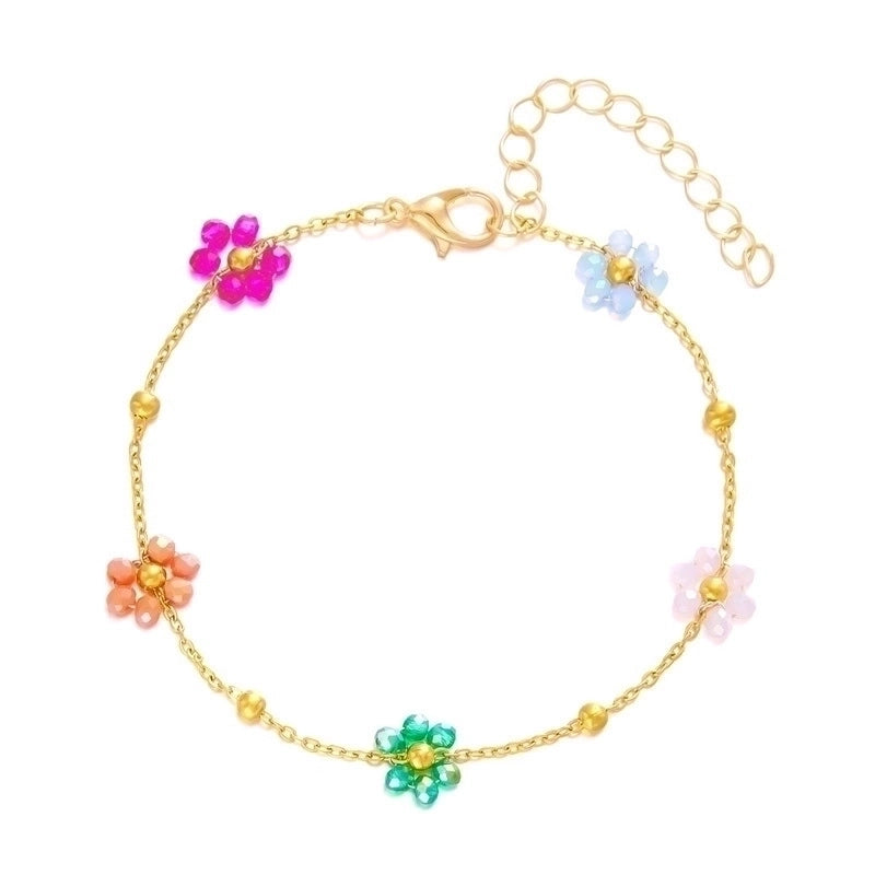 Style Jewelry Suit Fashion Women's High-Grade Love Heart Flowers Beaded Necklace Girl's Small Flower Choker Clavicle Chain