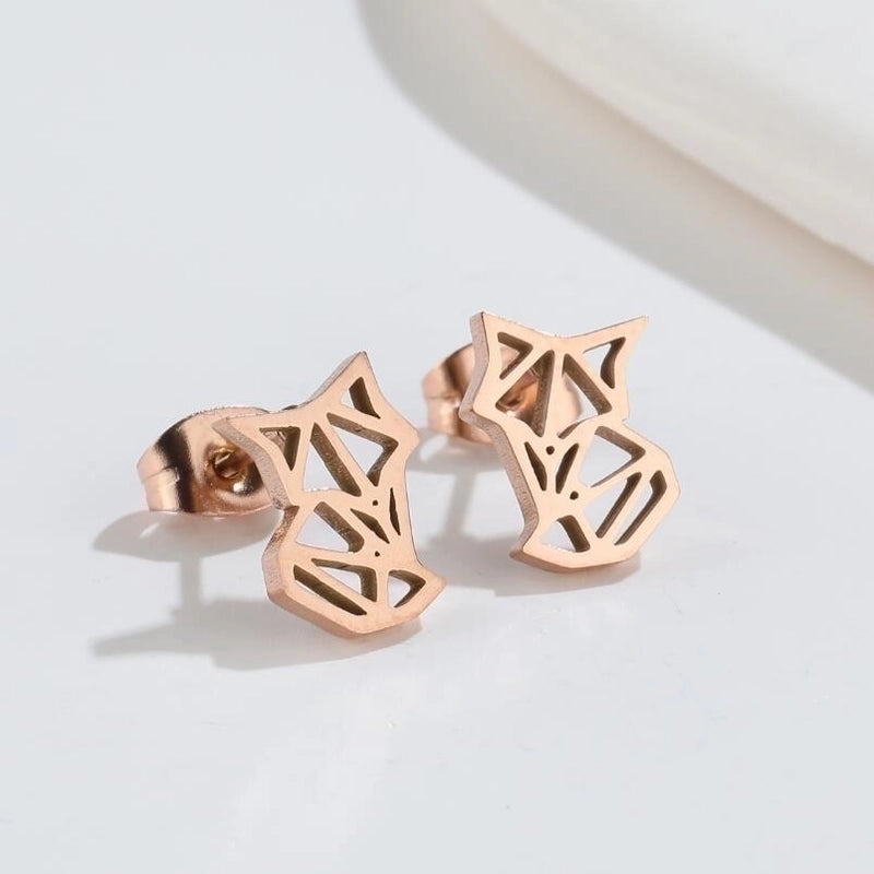 1 Pair Minimalist Animal Plating 304 Stainless Steel 18K Gold Plated Ear Studs
