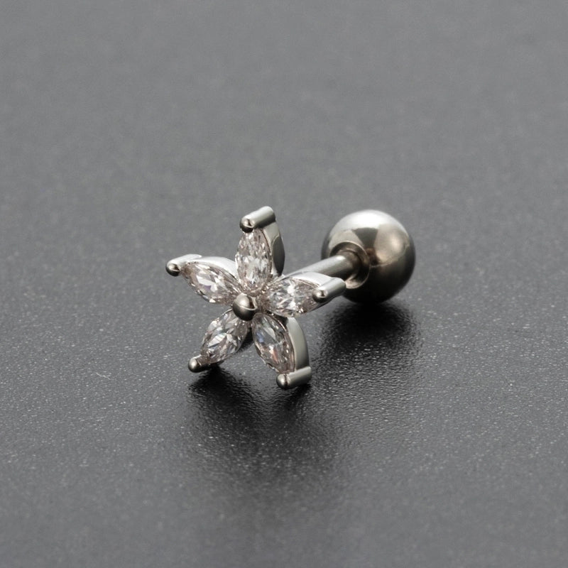 Ear Cartilage Rings & Studs Flower 316L Stainless Steel  Copper